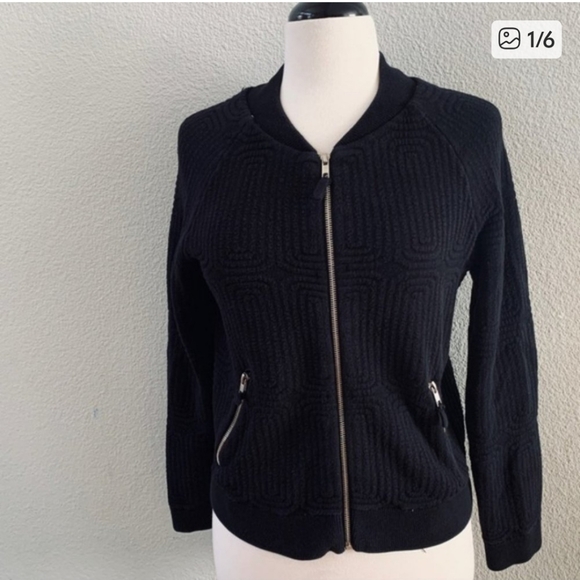 Anthropologie Jackets & Blazers - ANTHROPOLOGIE MOTH textured black zipper jacket M